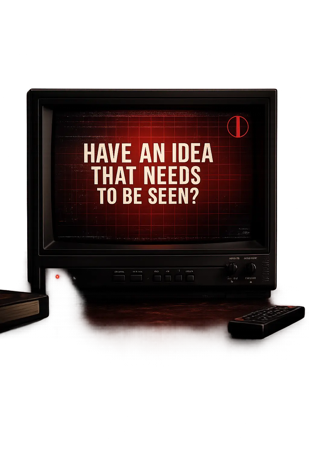 Vintage TV monitor with the message Have an idea that needs to be seen?